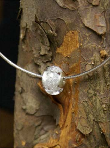 Bead Silber mit eingeschmolzener Asche und Silberkette